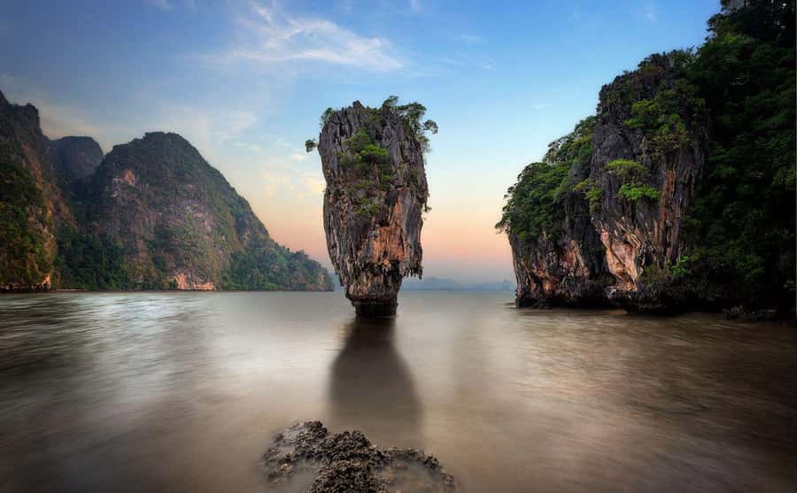 From Khao Lak: Premium James Bond Sunset and Canoe Adventure - Koh Hong (Room Island): Kayaking Through Limestone Lagoons