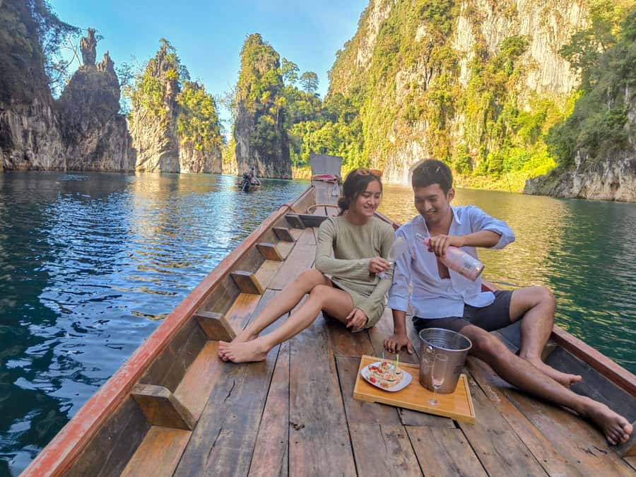 Khao Lak: Cheow Lan Lake Romantic Sunset Cruise with Drinks - Sunset expectations: romantic, but weather can steal the show