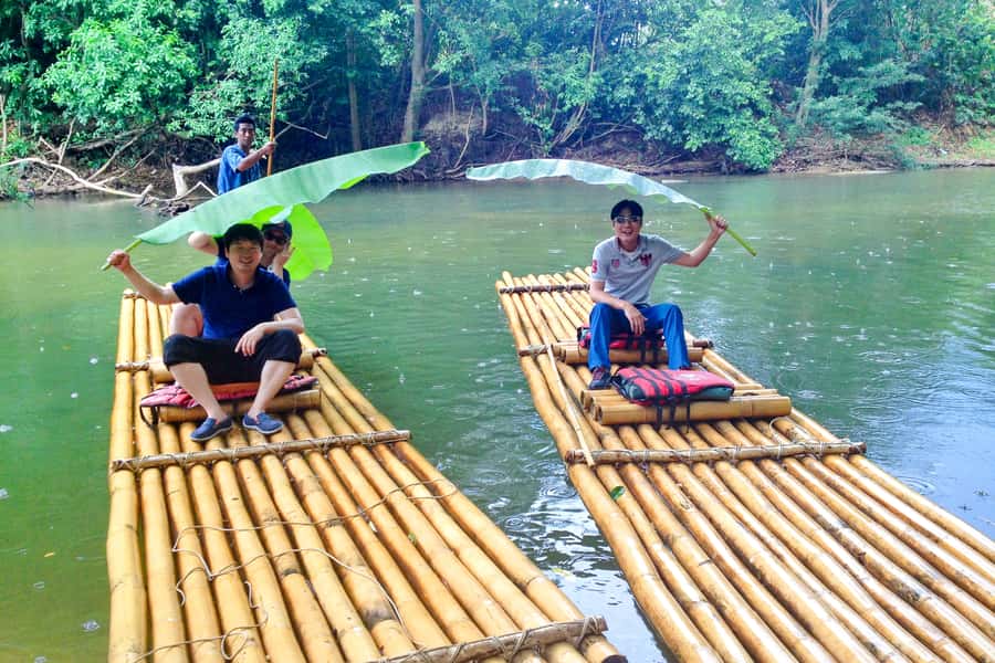 Khao Lak: Khao Sok Bamboo Rafting and Elephant Bathing Trip - Bamboo rafting on the Sok River: calm, scenic, and surprisingly smooth