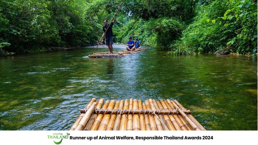 Khao Lak Multi-Adventure: Bamboo Rafting, ATV & Elephants - Bamboo rafting near Wang Kiang Koo: calm water and practical gear