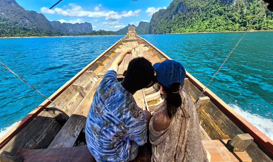 Khao Sok 2-Day Cheow Lan Lake, Wildlife & Ethical Elephants - Cheow Lan Lake by long-tail boat: Gui Lin cliffs and cave-country vibes