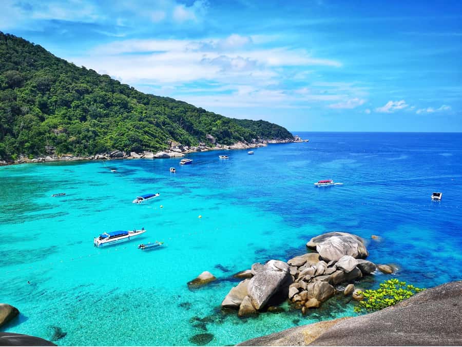 Phuket: Similan Island Day Trip by Speed Boat Catamaran - Sailboat Rock and the panoramic viewpoint moment